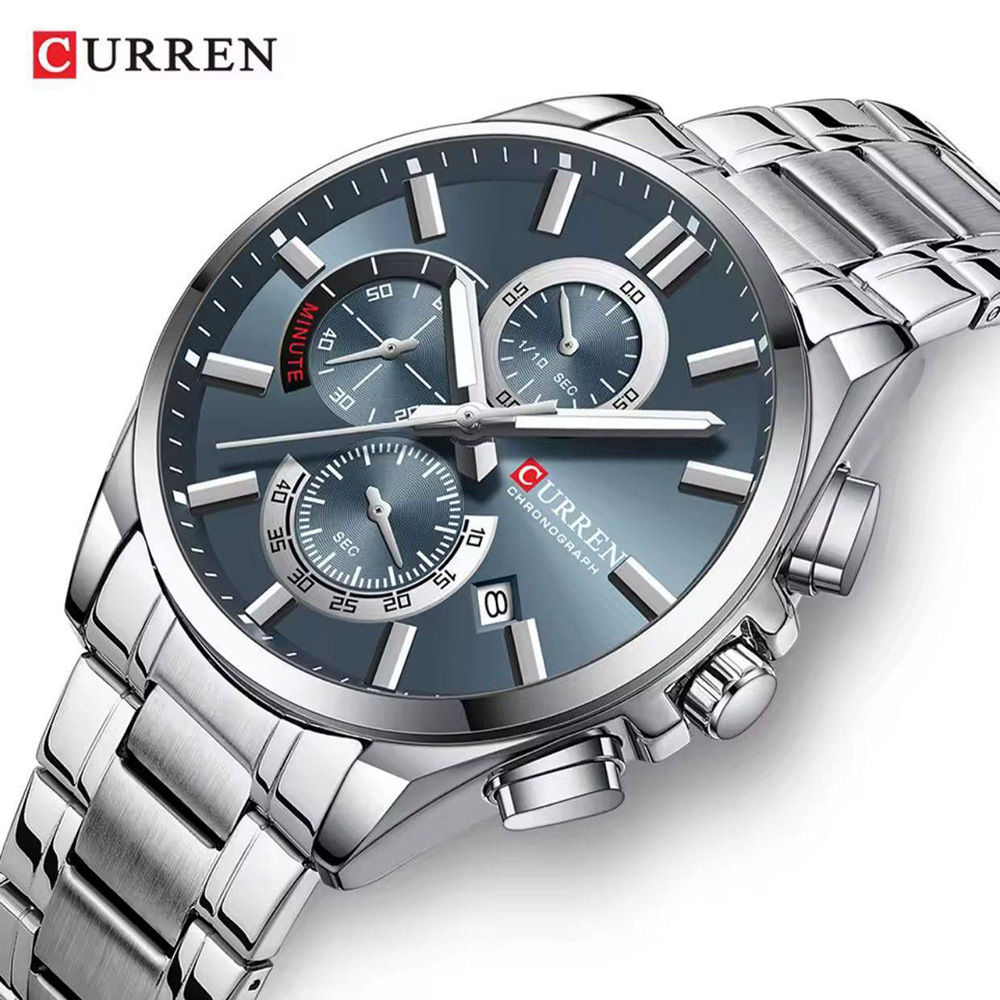Fashionable CURREN chronograph watch for men with bold dial design and premium build quality