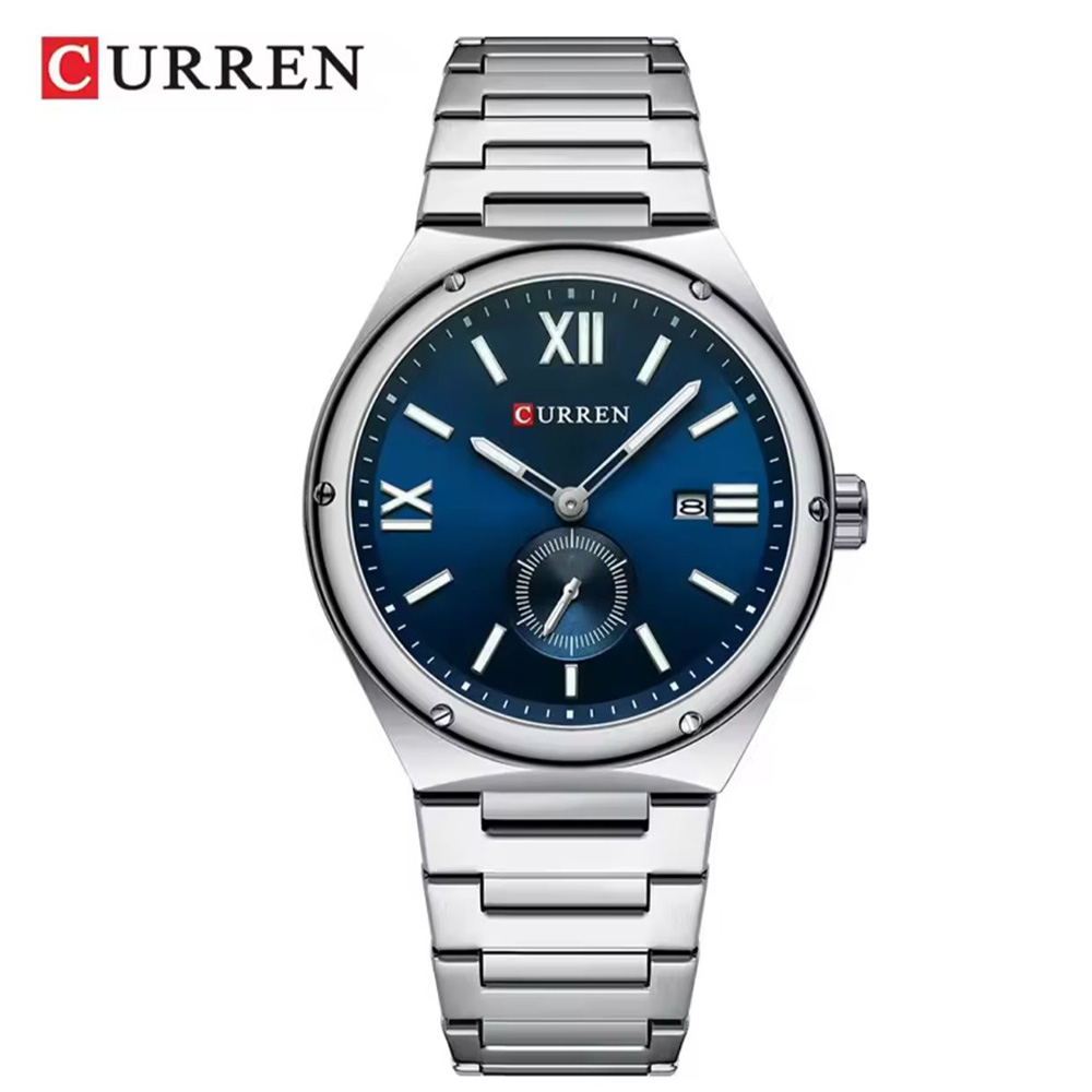 curren gents watch blue stainless steel