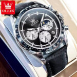 OLEVS 2945 luxury gents watch with stainless steel strap and chronograph style dial